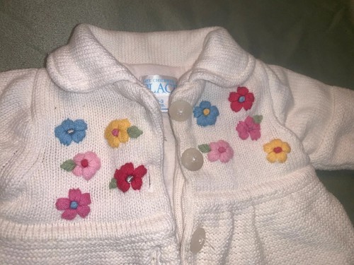 The Childrens Place Jacket Coat Sweater Baby Girls 0-3 Floral Jersey Lined