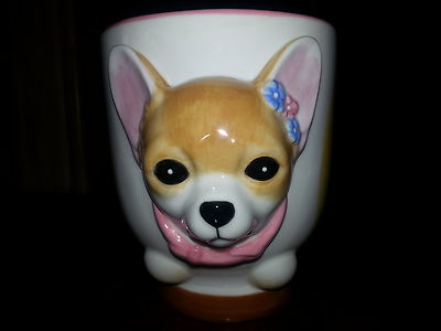 CHIHUAHUA Dog Porcelain Coffee Mug Cup Ceramic Figurine Quality By DNC Arcadia