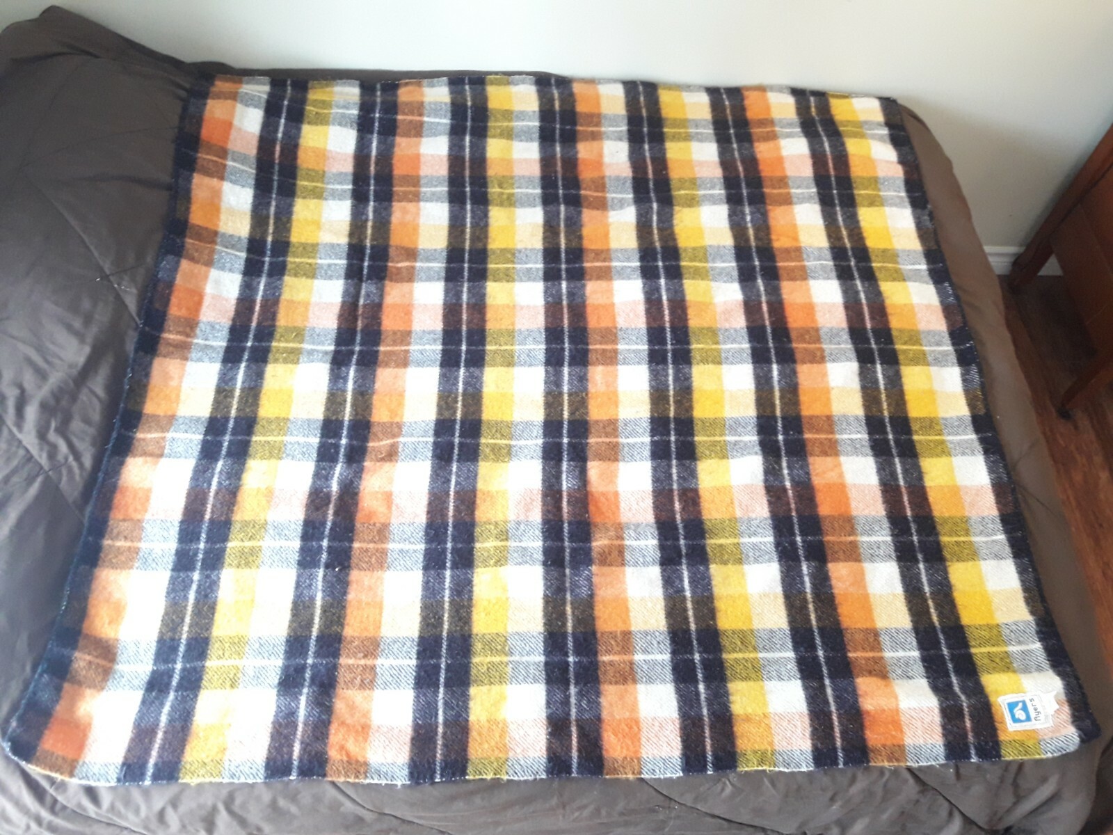 Vintage Ayers Wool and Nylon Blanket  Lachute Que Canada