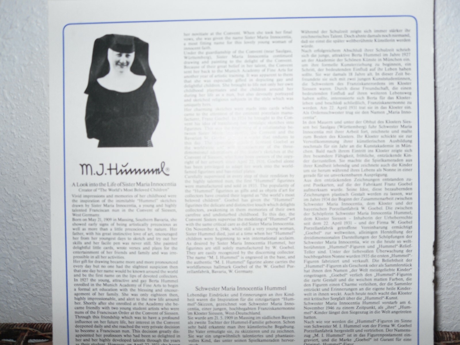 Collectors' Plate M.J. Hummel (1978)