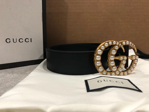 Women’s Gucci Double G Pearl Marmont Belt Size 80cm or M