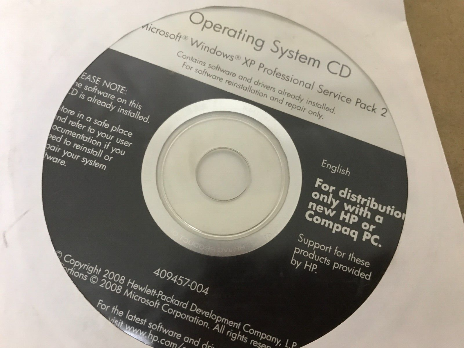 HP Compaq Operating System CD Windows XP Professional SP2 BRAND NEW SEALED