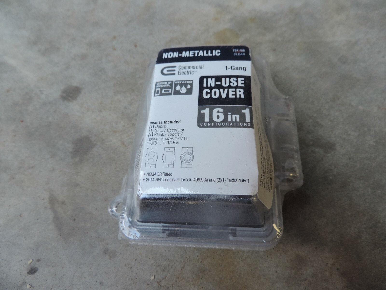 COMMERCIAL ELECTRIC 234-165 NON-METAL 1-GANG EXTRA DUTY BOX
