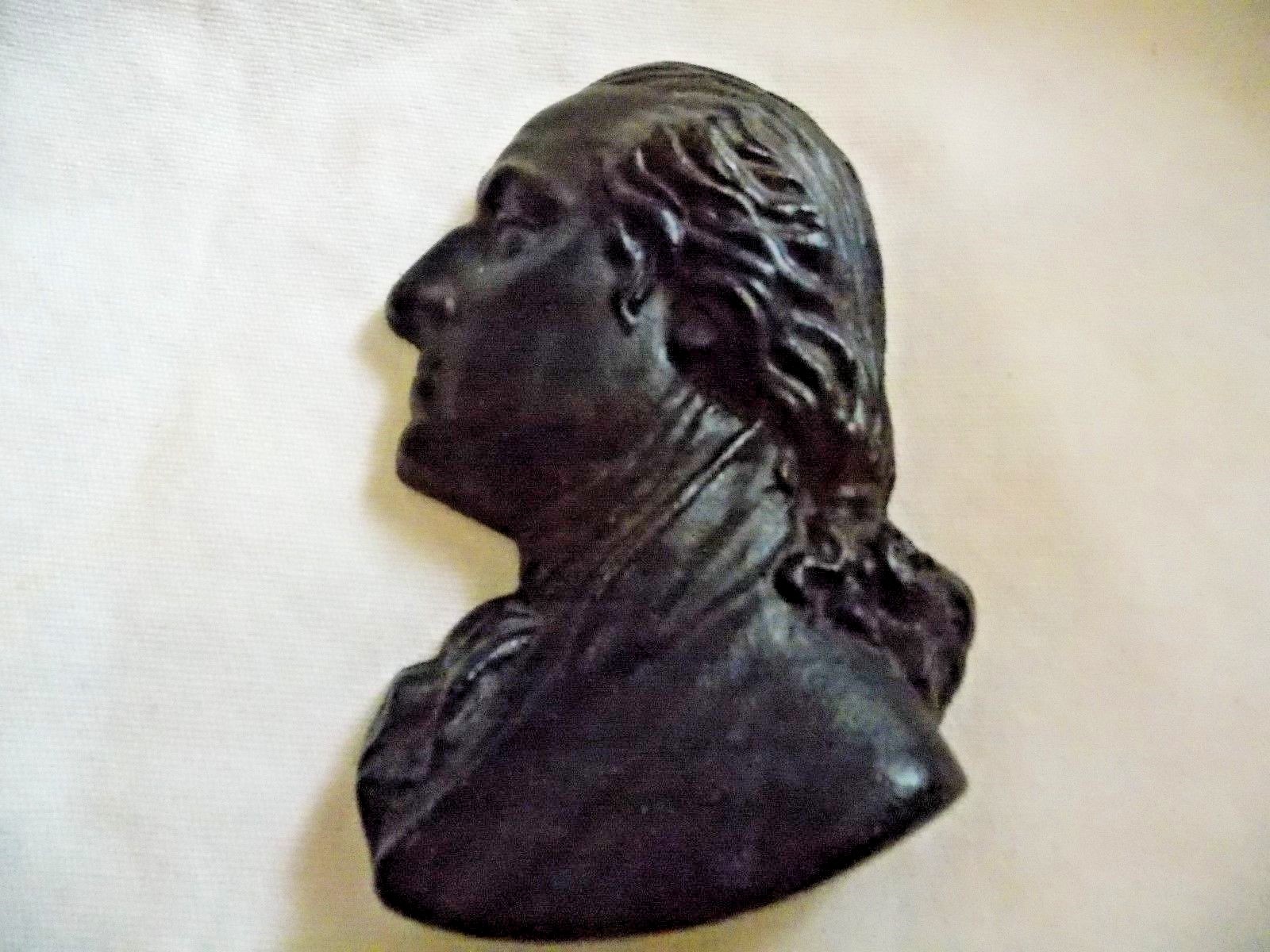 2 Cast Iron Figures by Emig - George and Martha Washington Wall Plaques signed