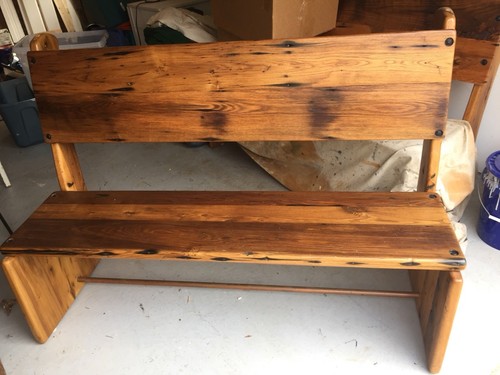 Wormy Chestnut Farm Table Benches matching pair