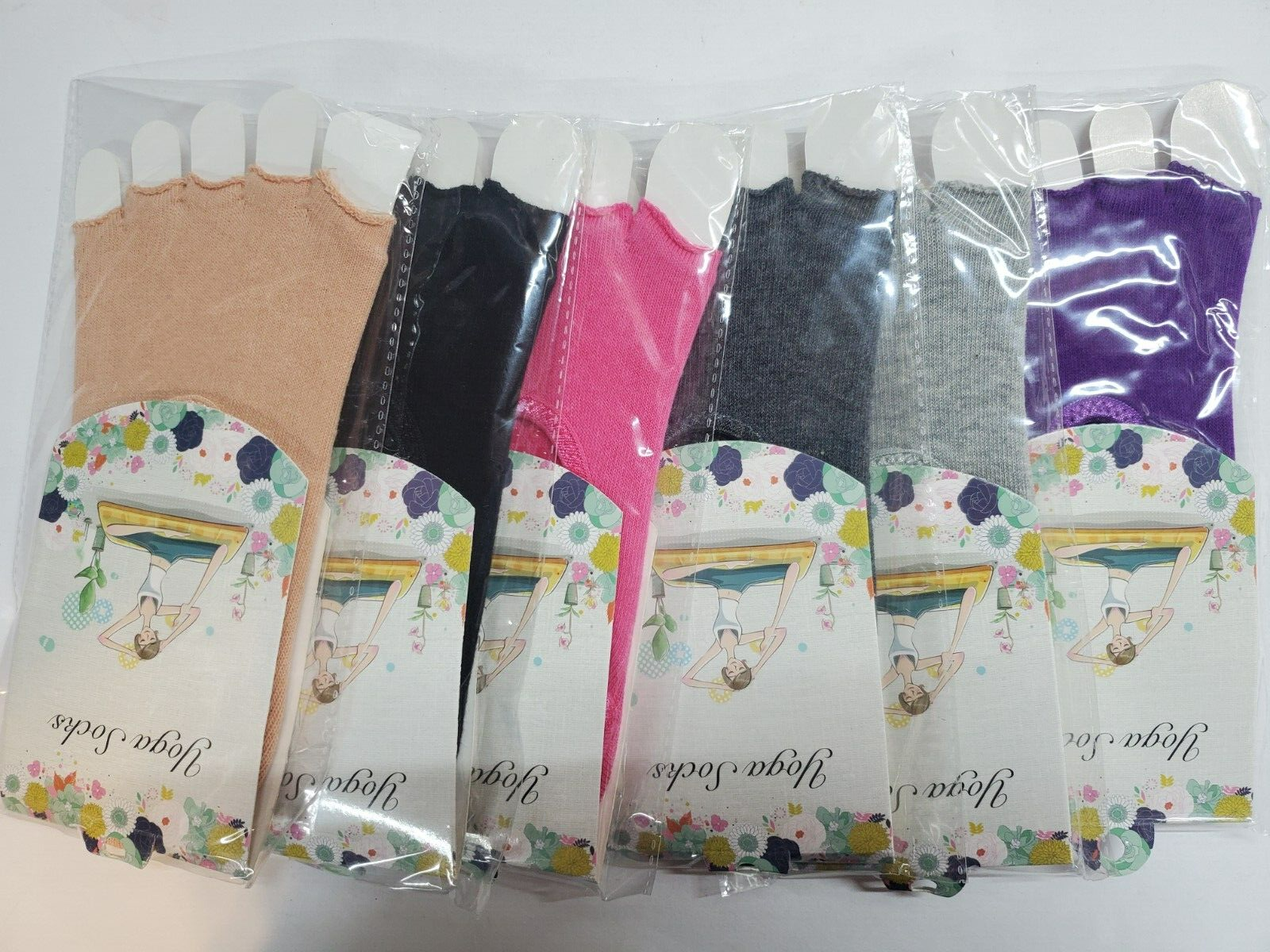 Toeless Pilates Barre Ballet Socks - Multi-colors Newd