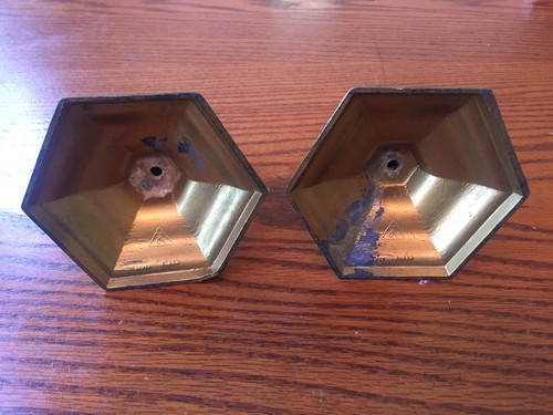 ANTIQUE Silver plate Candlesticks Marked H In Triangle Set Of 2 Vintage