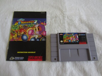 Super Bomberman 2 (SNES) Super Nintendo Cartridge + Manual 1st Print Hudson RARE