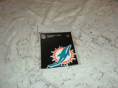 MIAMI DOLPHINS FLEXIBLE LOGO 2.5'' X 3.50 RUBBERIZED EMBLEM TEAL ORANGE WHITE NEW