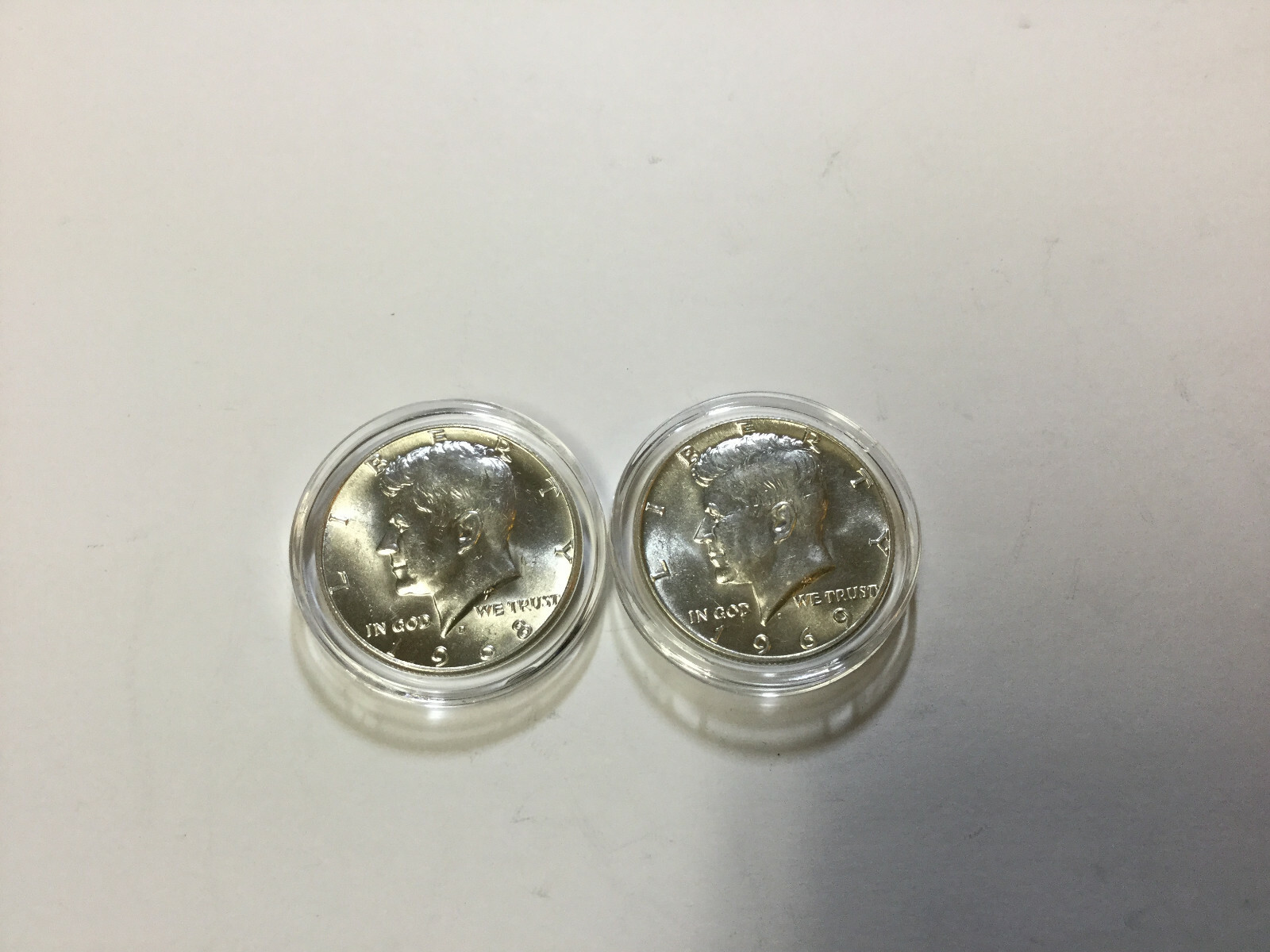 BU Silver kennedy half dollars 1964,1965,1966,1967,1968.1969 in capsule