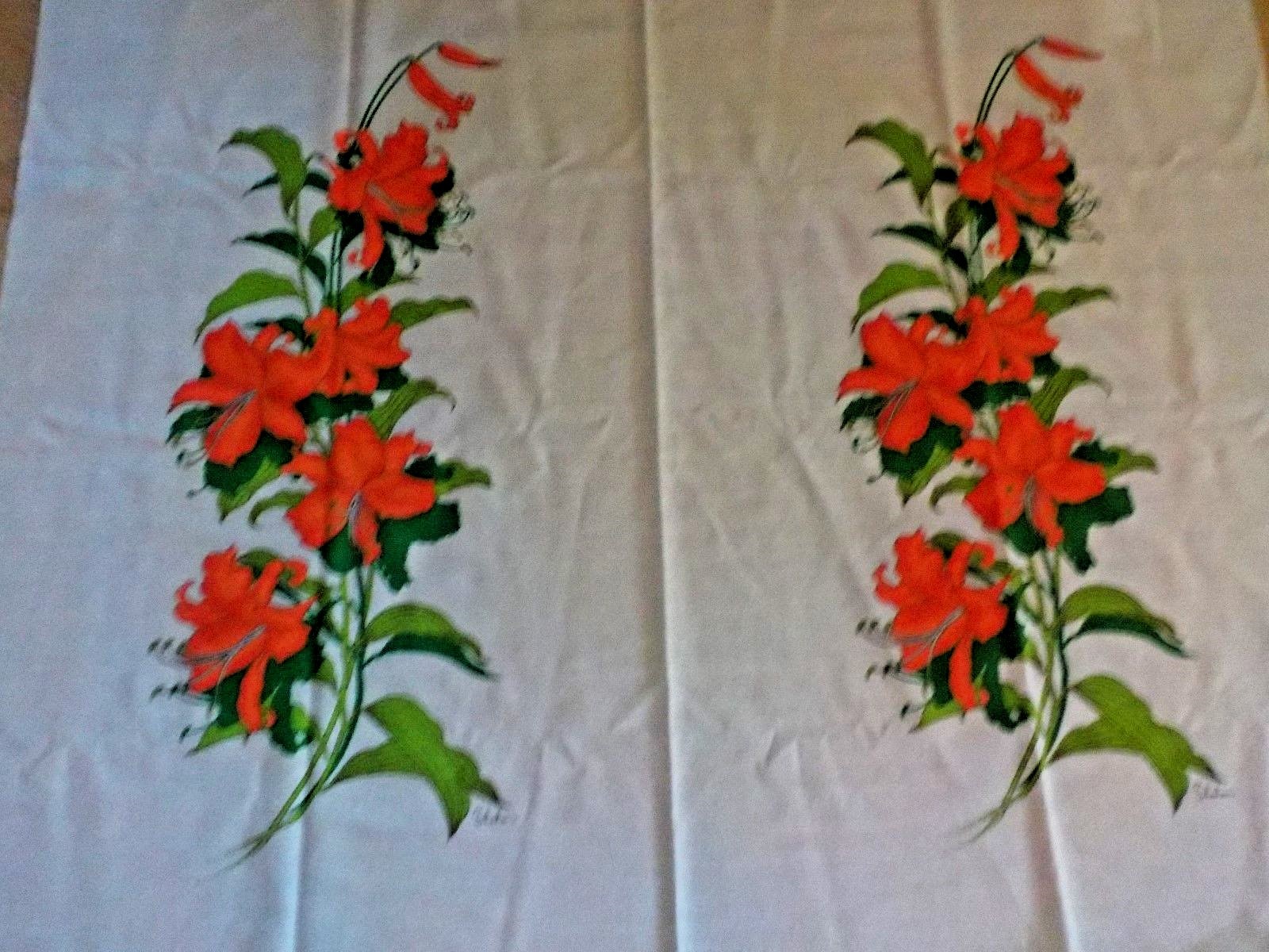 Vtg Alfred Shaheen Hawaii Unused Hand Printed Linen Fabric 53