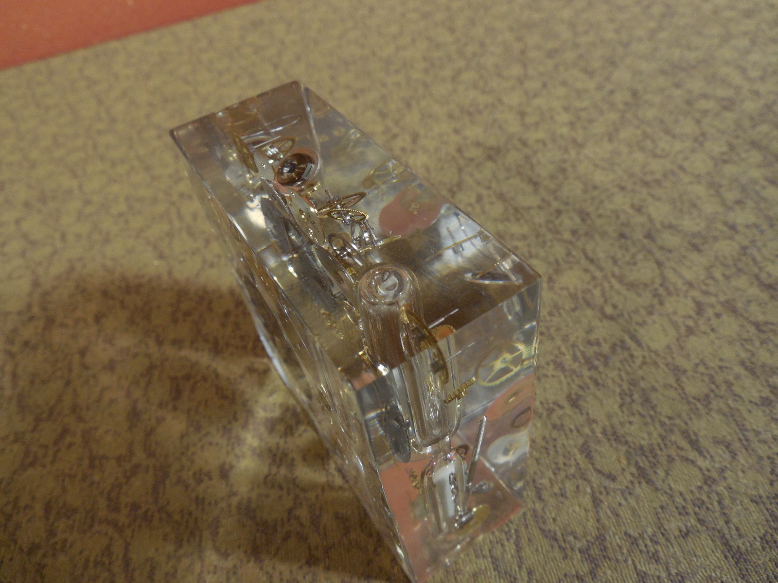 Vintage Wristwatch Clock Watch Parts Hourglass TIMER in Clear Lucite NICE