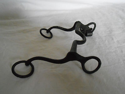 Vintage metal painted black horse bit for decor purposes only
