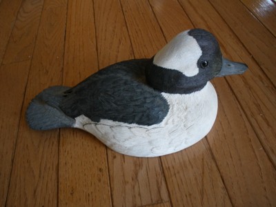 1985 BUFFEHEAD WOOD DUCK DECOY - Signed by M.L. Carey, Delaware