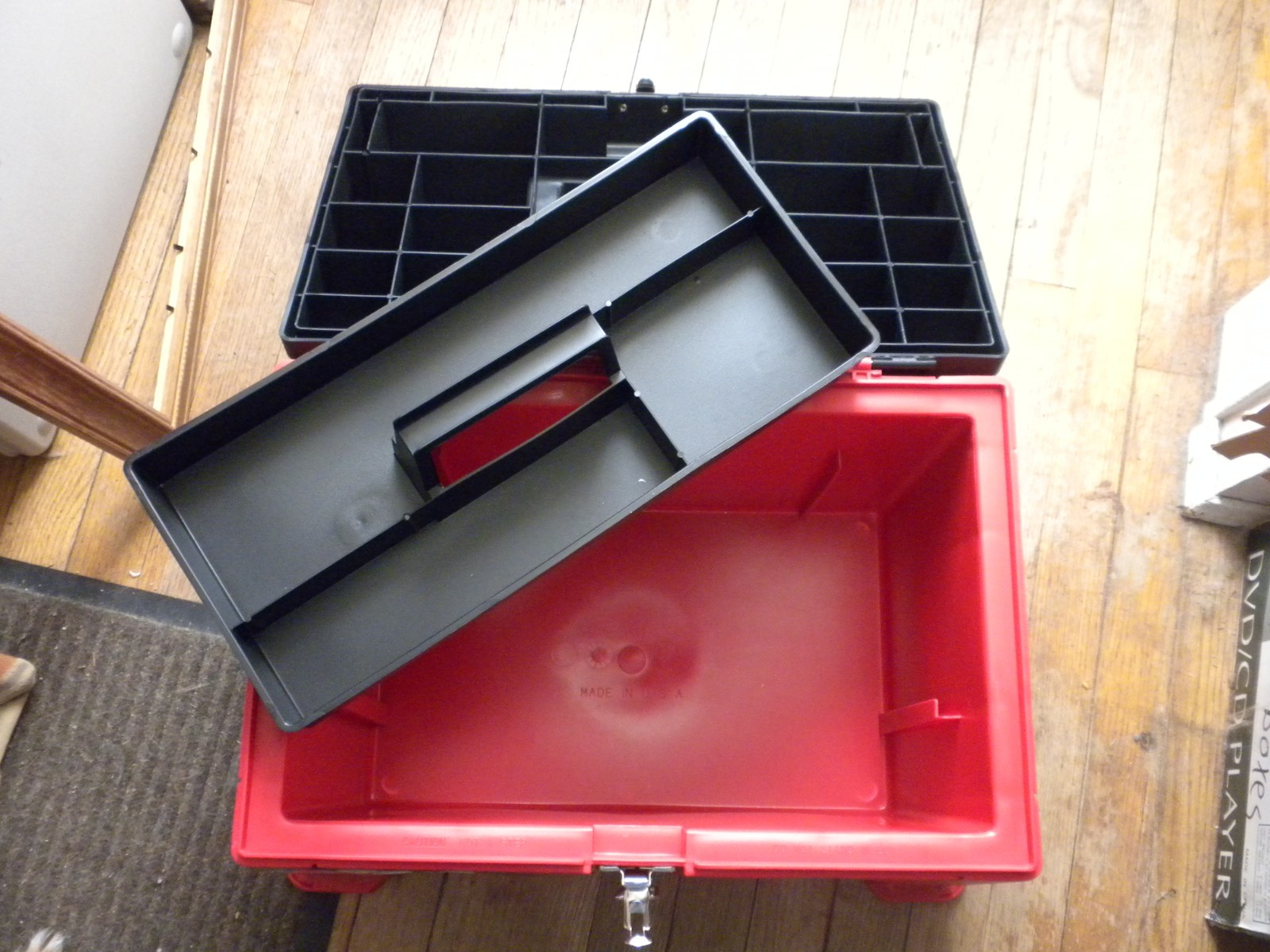 Step Toolbox Stack On Black/Red Step N Store Tools Storage Handy Sit