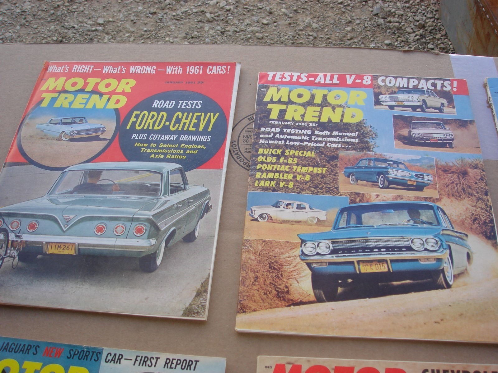 Lot of 12 VINTAGE 1961 MOTOR TREND CAR MAGAZINE Complete Year Chevy Ford Mopar