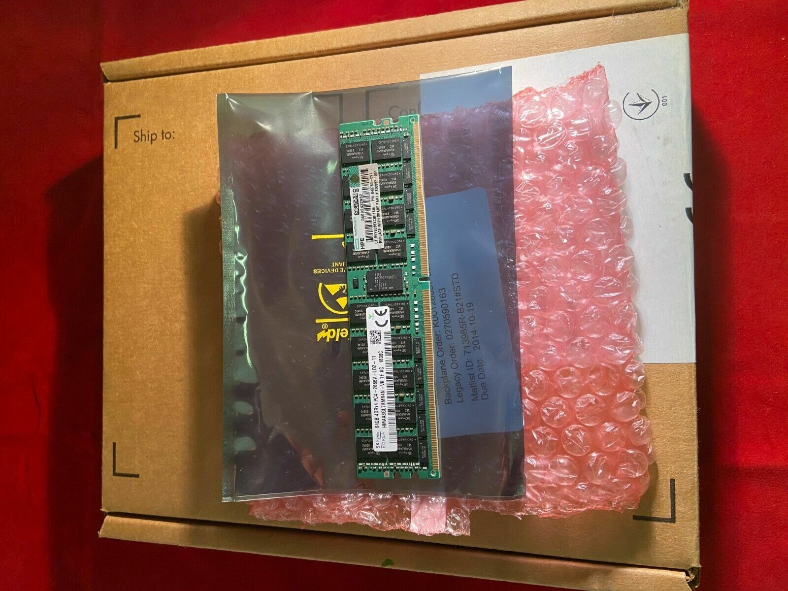 815101-B21 850882-001 840759-091 HPE 64GB Quad Rank x4 DDR4 815101-B21 850882-001 840759-091 HPE 64GB Quad Rank x4 DDR4