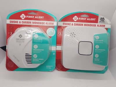 2x First Alert Hardwired Talking Photoelectric Smoke & Carbon Monoxide Detect
