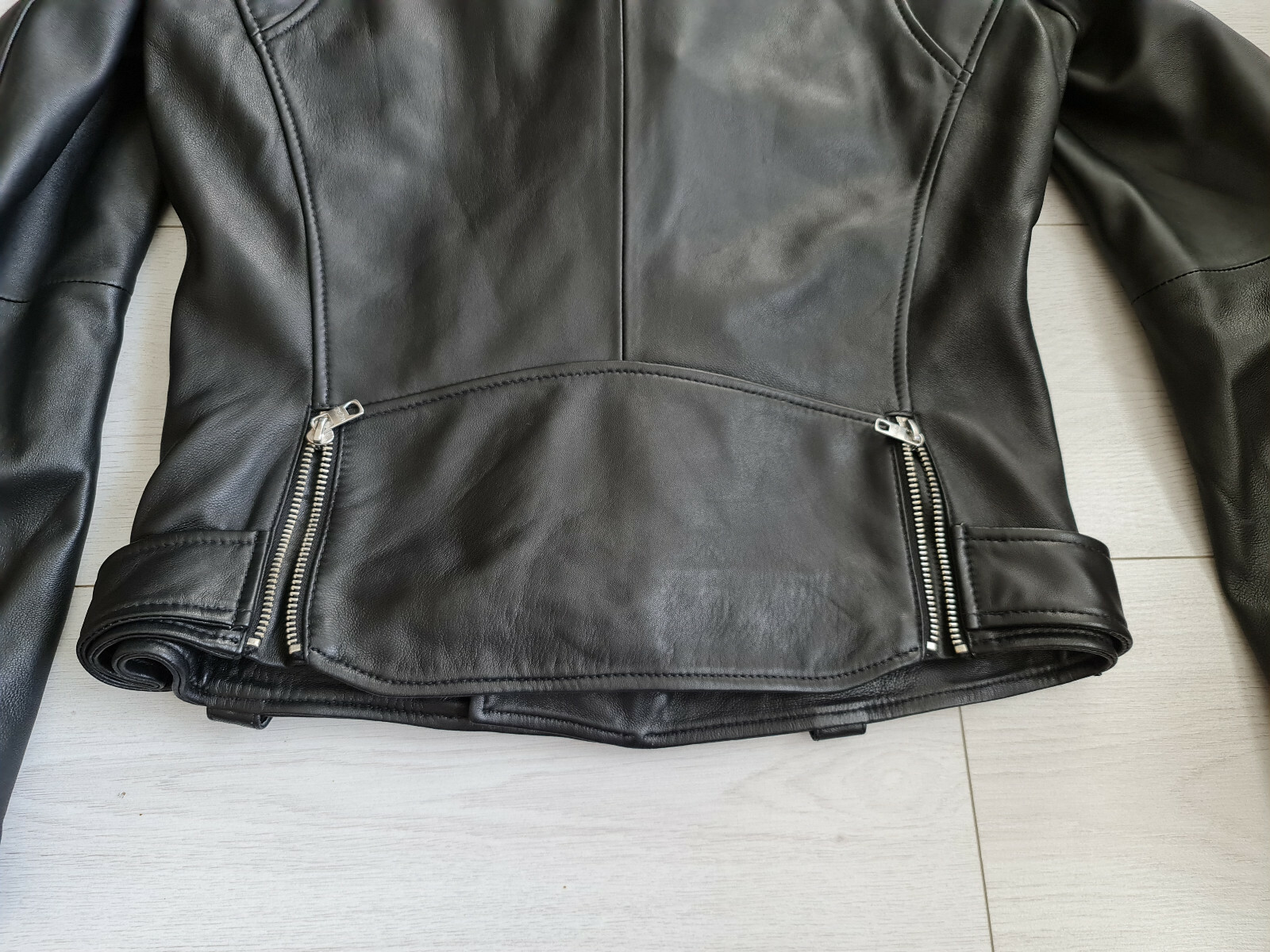 TIGHA TIGHA HERREN BIKER LEDERJACKE BONE BLACK SIZE L