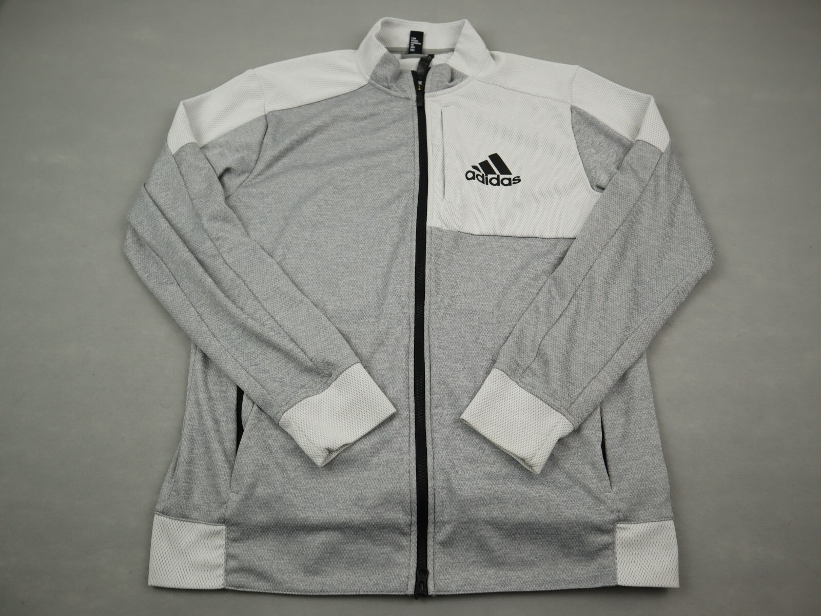 adidas ジップアップジャケット M クリーム色 adidas コート ジャケット モノグラム トラックトップ