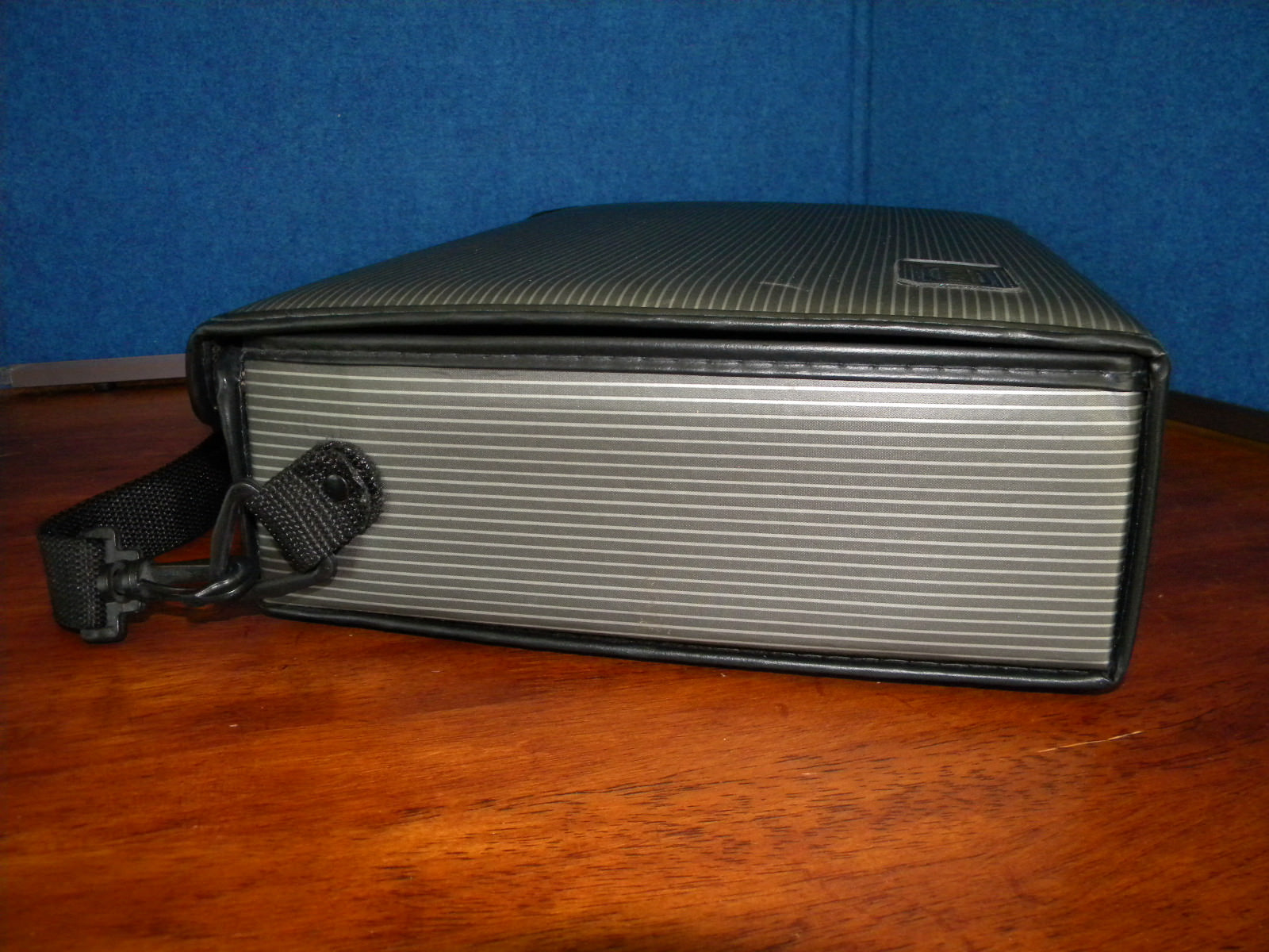 Vintage BMI Black & Gray Striped Music 36 Cassette Tapes Carry Case