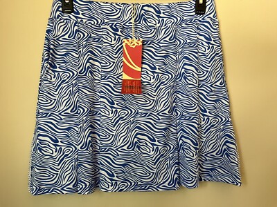 Sport Haley Swirl Print Pleated Golf Skort 18  Blue White Size Medium NWT $89