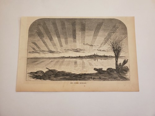 The Aurora Borealis Northern Lights c. 1855 Engraving (G12