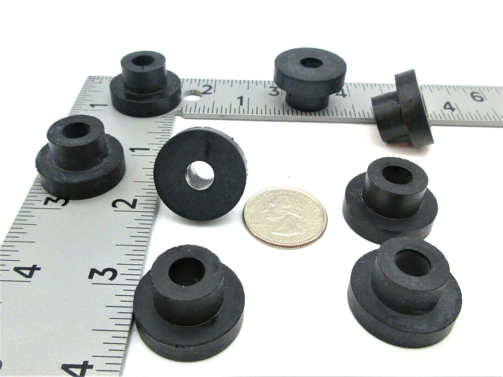5/8” Dia Rubber Feet  Push In for Electronics  5/8" Hole X 1” OD  1/4” Foot Ht