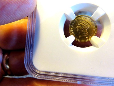 RARE NGC AU DETAILS 1858-D $1 INDIAN HEAD  GOLD  COIN