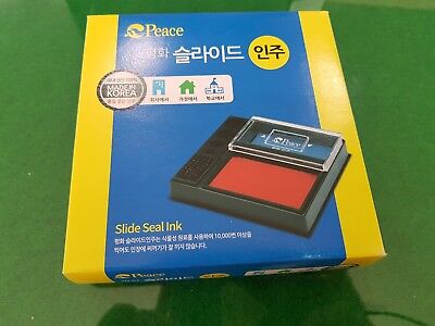 Korean PEACE SLIDE Seal Ink Stamp Pad Red Color Company Home School