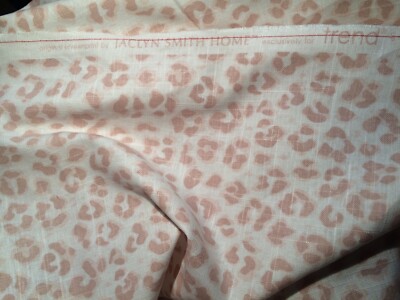 JACLYN SMITH HOME for TREND Animal print blush screen print linen 1+ yard new