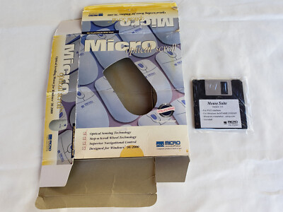 Micro Innovations Wired Optical Scroll Mouse Packaging & Floppy Disk Mod: PD450P