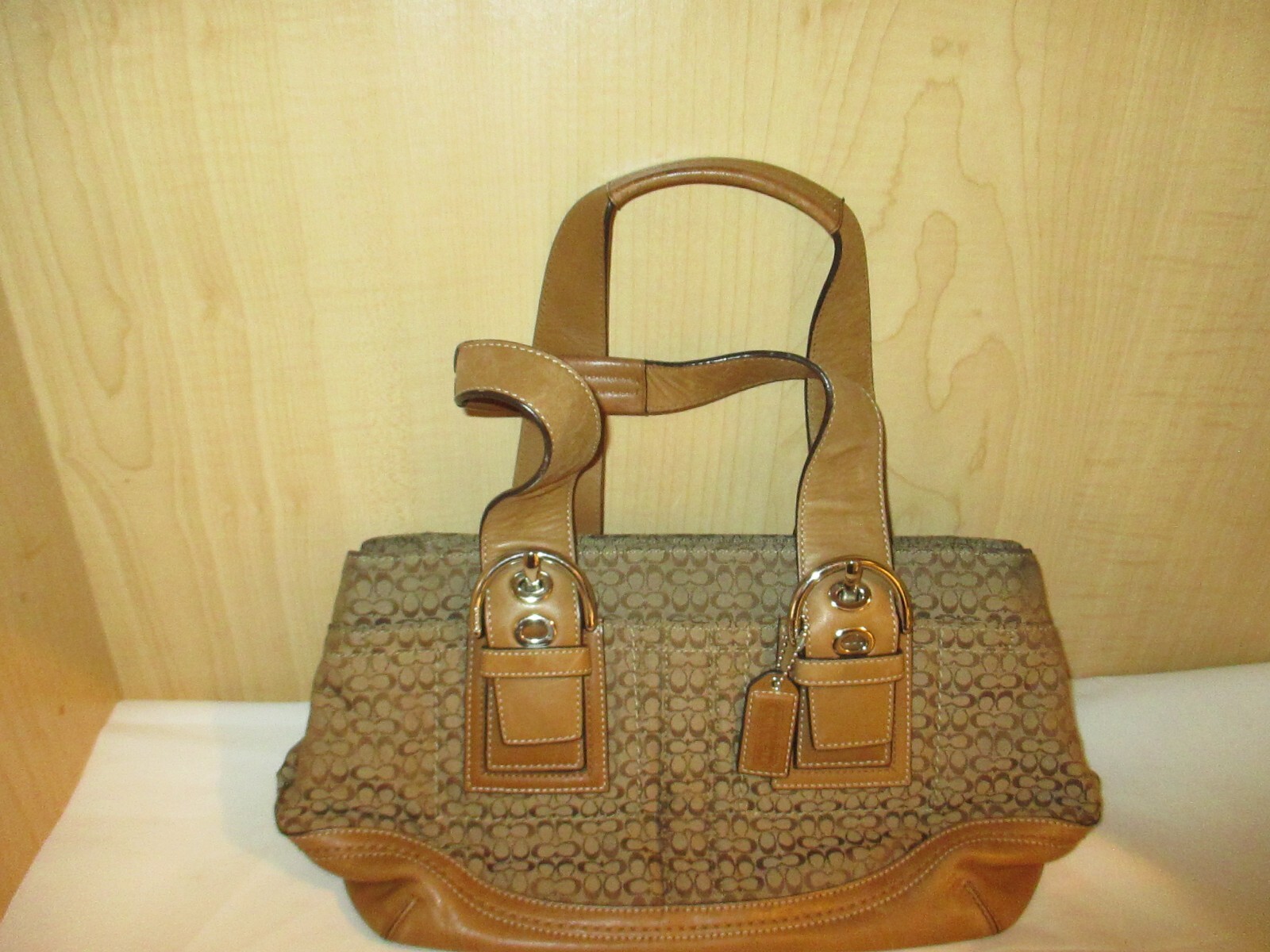 極美品Coach Soho Signature Mini Boston Bag Coach Signature Mini Boston style two way bag with Gold