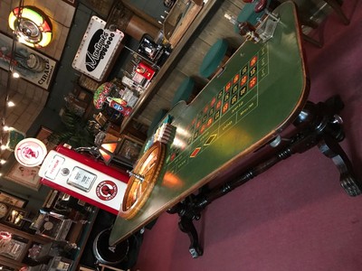Early 1900's Nevada Casino Ball & Claw Foot Roulette Table  