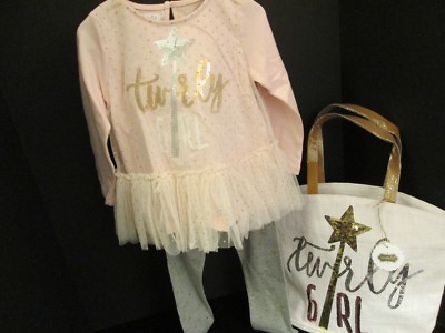 Mud Pie Sequin Tunic and Legging Set, Size 3T, and Matching Tote, NWT