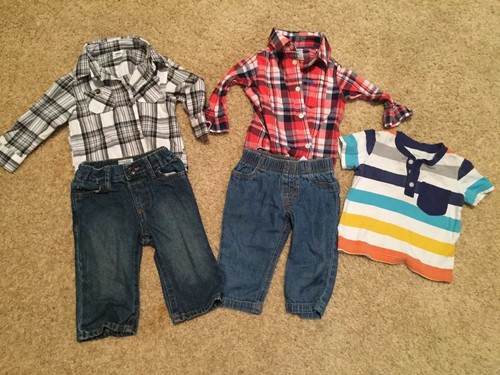 Baby Boy Clothes Lot of 12 6-12month Shirts Jeans
