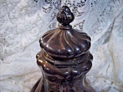 ANTIQUE  SUPERB STERLING TEAPOT BONE INSERTS FULL FEET ORIGINAL PATINA 10 1/16