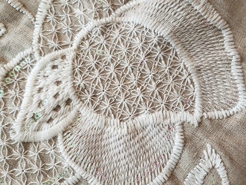 OSBORNE & LITTLE Fabric Remnant - ERAM SEQUIN - EMBROIDERY - INDIA  35x24   $494