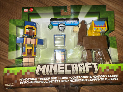 Minecraft Deluxe Wandering Trader And Llama Figure Set 