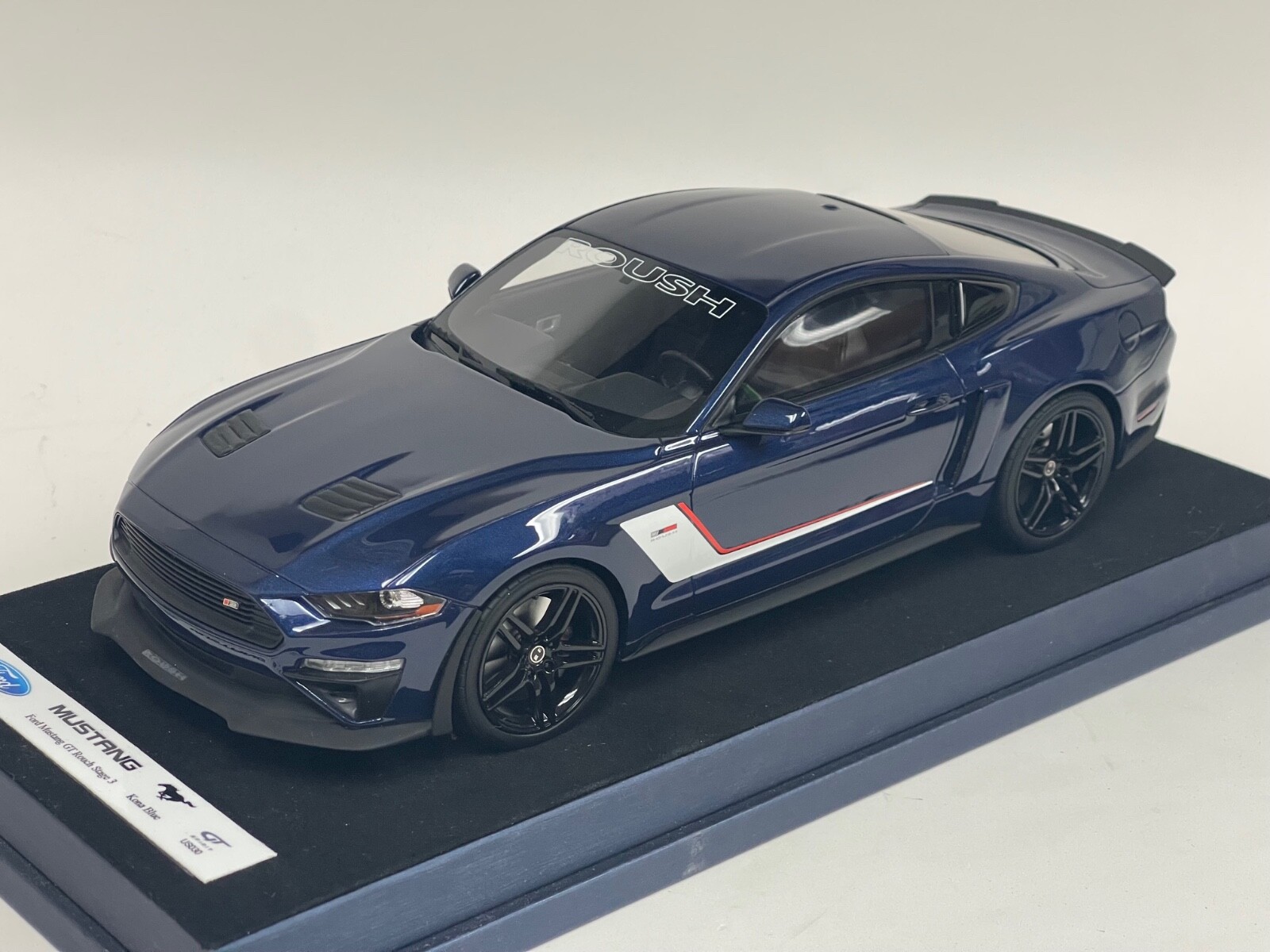 1/18 GT Spirit Ford Mustang Roush Stage 3 in Kona Blue US20 on