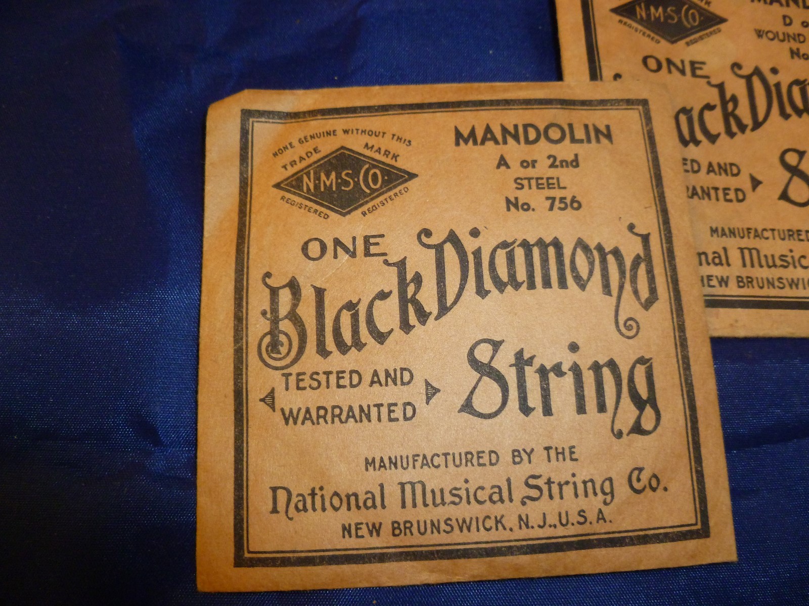 Vintage Black Diamond Mandolin Strings 1950's  5 Packs