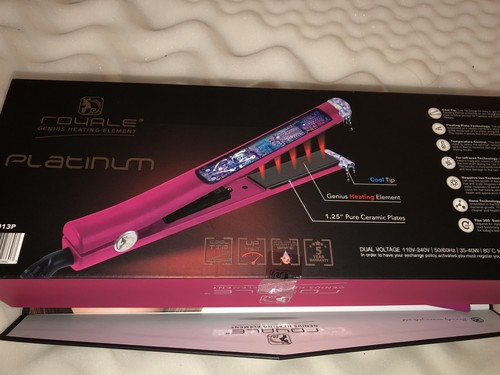 Royale Platinum Genius Heating Element Hair Straightener with 100% Ceramic Plate