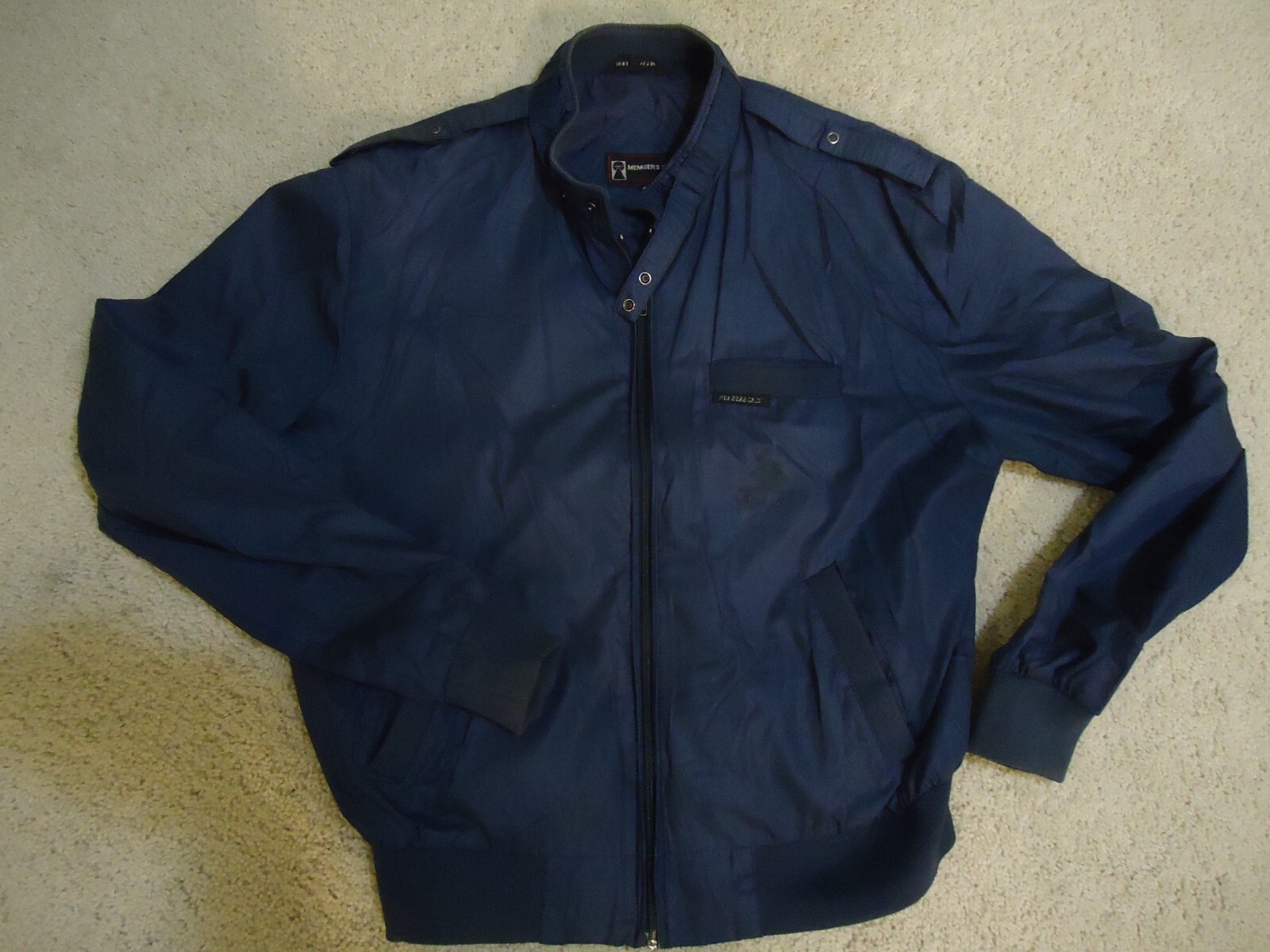 Vintage 80s Members Only Mens Blue Iconic Racer Jacket Full