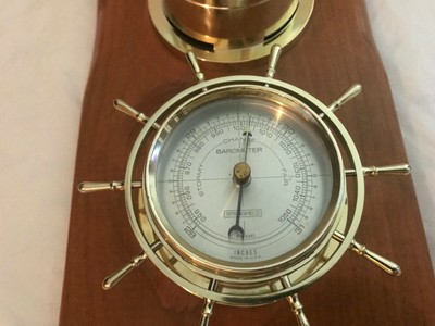 VINTAGE  SPRINGFIELD WOOD WEATERSTATION, THERMOMETER, BAROMETER, HUMIDITY