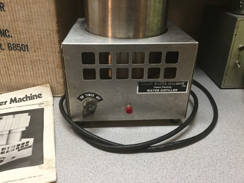 Pure Water Society Distiller Clean Water Machine Purifier W/Box Rare Vtg