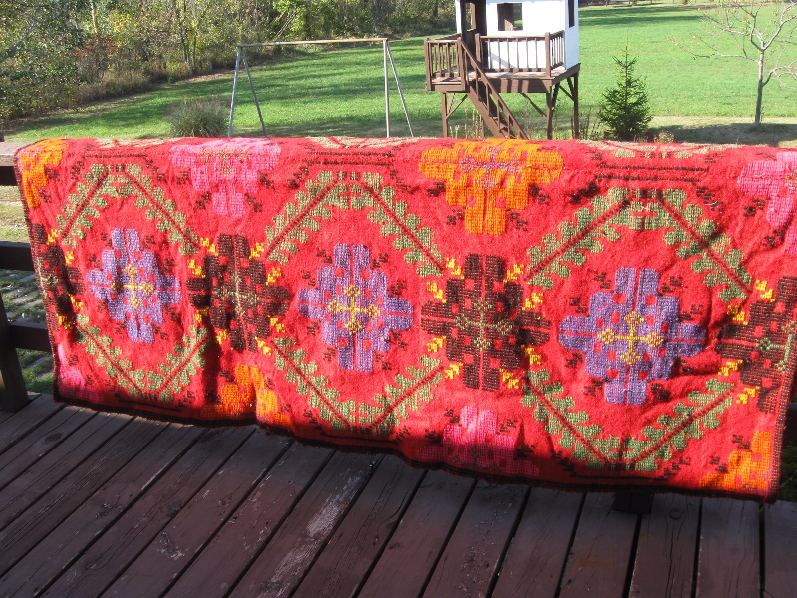 Vintage/Antique Hand Woven Rug Measuring 63