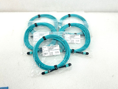 LOT OF 5 Optical Network Cable MPO/MPO, 12 FIBER TYPE B LSZH JACKET, 10M