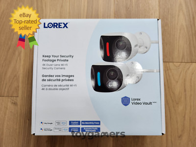 Lorex 4K Dual Lens Wi-Fi Smart Security Panoramic Camera | 2-Pack | Brand New