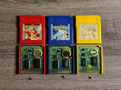 Pokemon Red, Blue, Yellow (Nintendo Game Boy) Authentic -New Save Battery - Lot