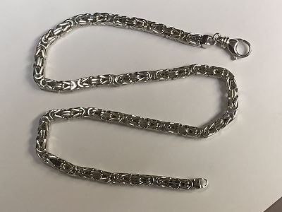 Pre-owned Nova 14k White Gold 24" Mens Byzantine Square Super 6mm 149 Grams Chain/necklace In No Stone